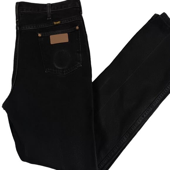 Wrangler Vintage Jeans Mens 36X37 Black Classic Cowboy Cut Western Cowboy Tall - Picture 3 of 15